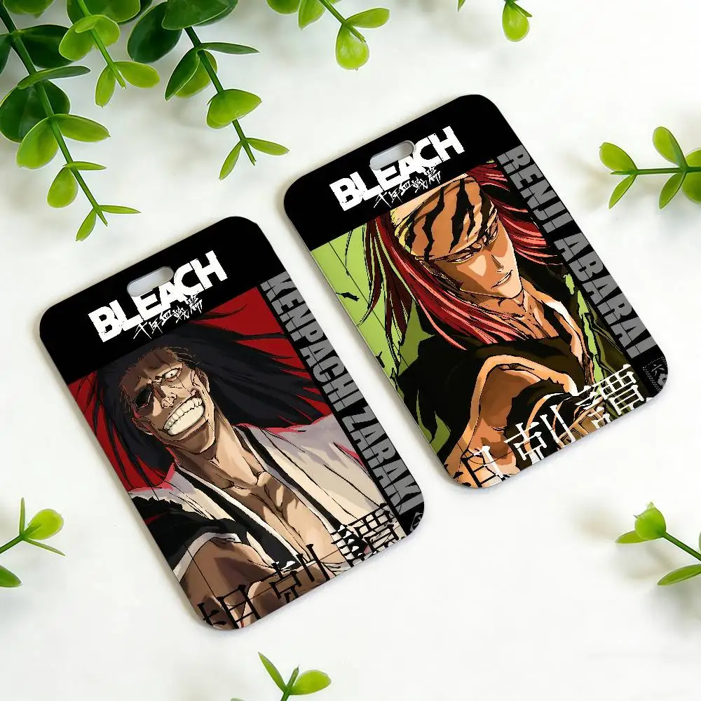Anime Figure B-bleach cool ID Card Holder Neck Strap Pendant Door Holder Lanyards Keychain Work Credential Case Gift