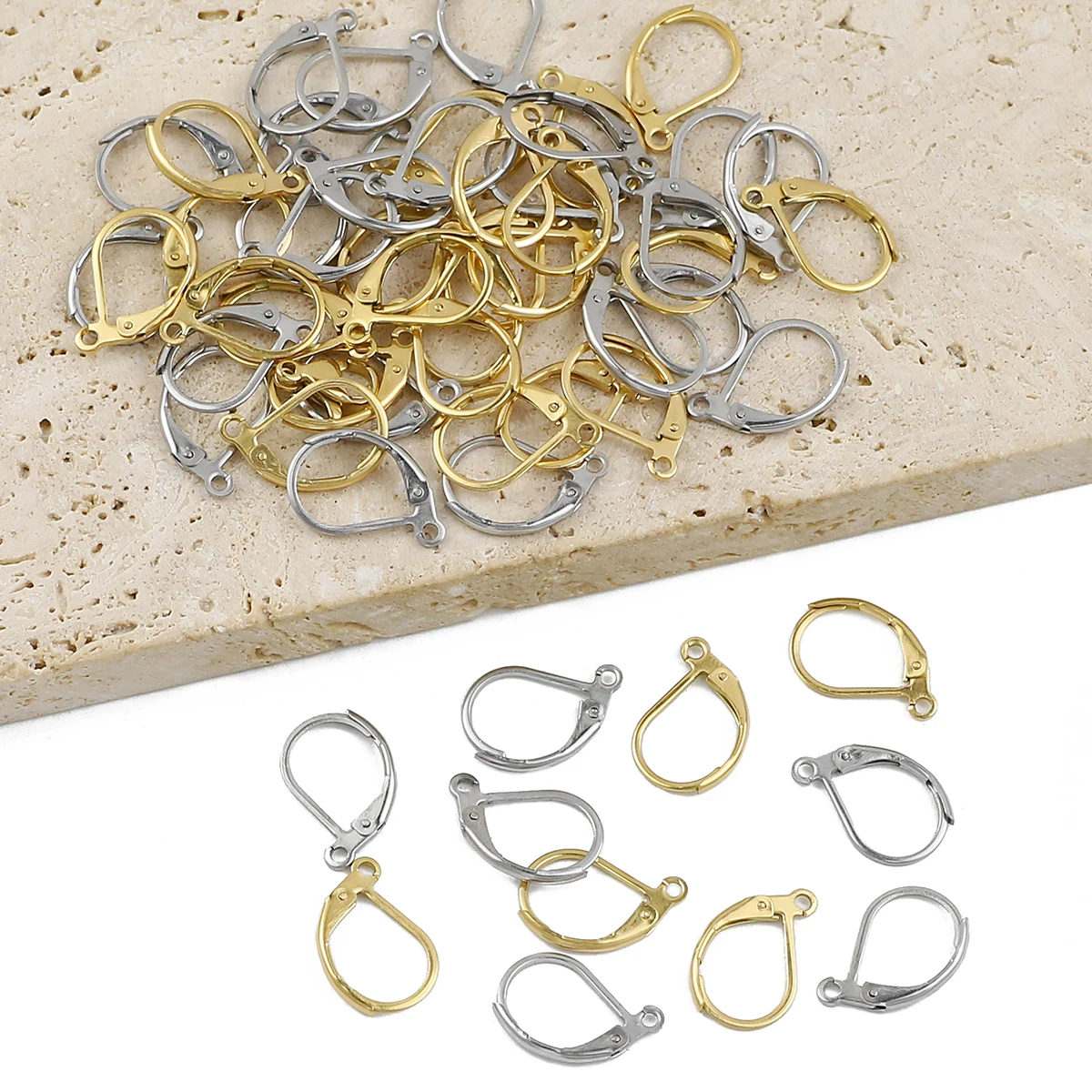 10x15mm 20pcs/lot Interchangeable Lever French Earrings Hooks Anti-Allergy Dangling Earrings Wire Accessories For Jewelry Making