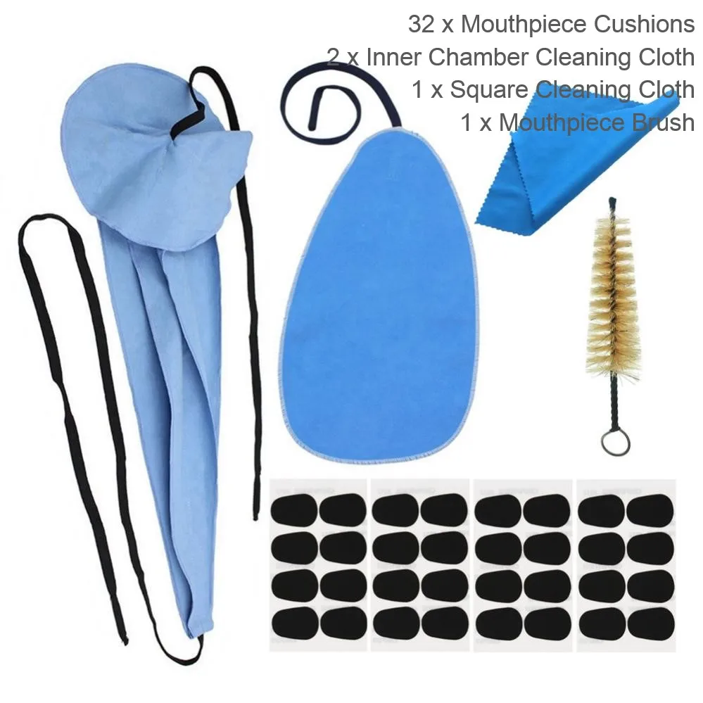 28/36 Stück Saxophon-Klarinetten-Reinigungswerkzeug-Set mit Mundstückkissen, Reinigungstuch für die Innenkammer, Mundstückbürste – Detail 1
