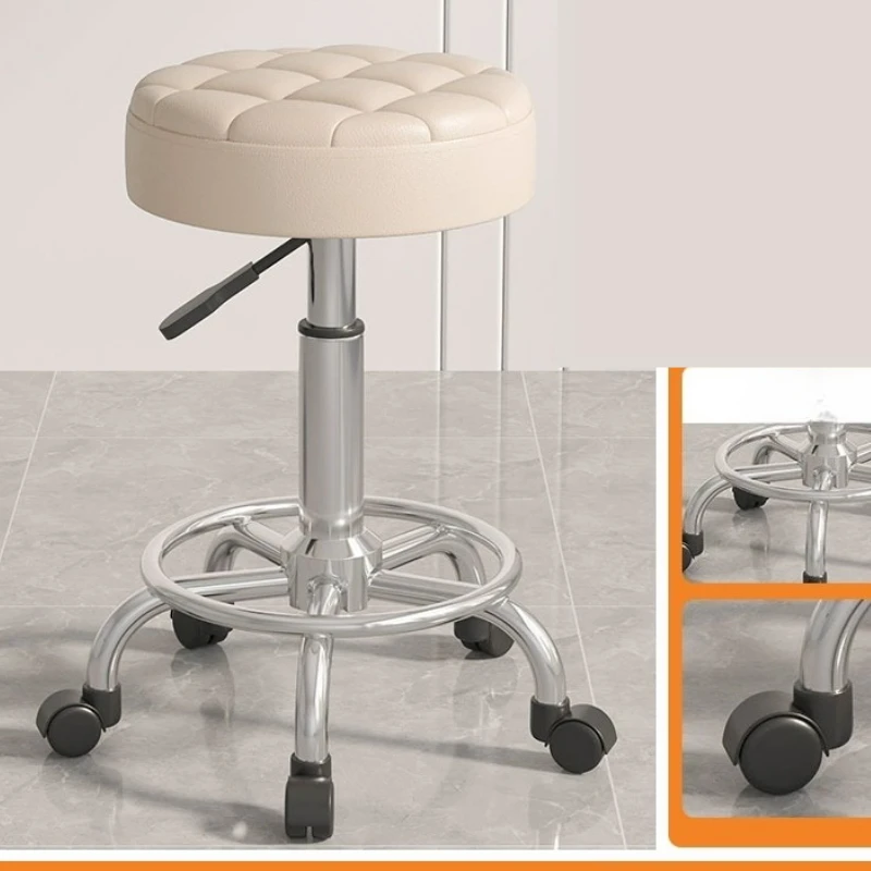 Регулируемый вращающийся табурет, круглый стул, салон, маникюр, педикюр, красота, вращающееся кресло, парикмахерская, спа, профессиональный табурет