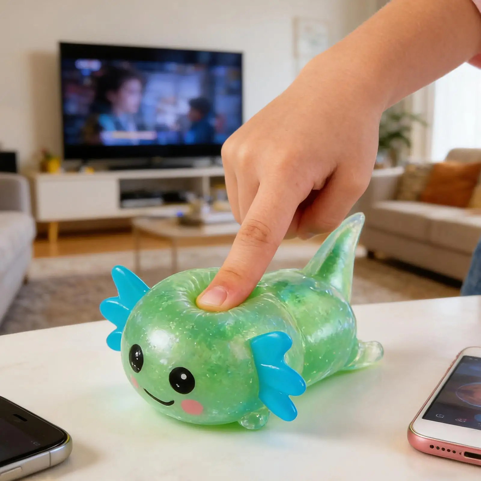 

Игрушка-антистресс Аксалотль с блестками, мягкая, милая, забавная, мультяшная, для вечеринок, сенсорная игрушка-фиджет для снятия стресса, для детей и всей семьи