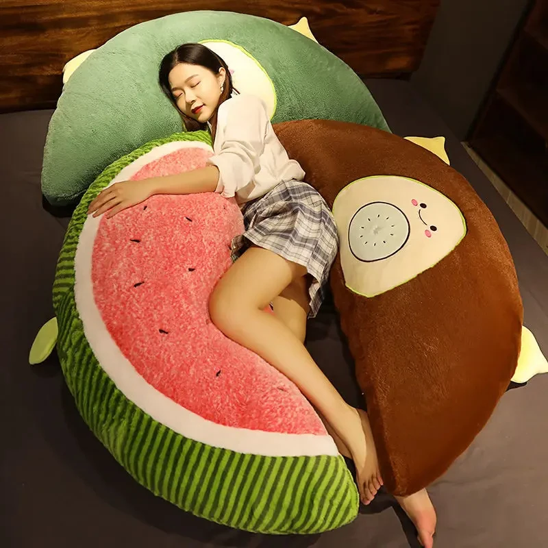 

Removable Fruit Half Round Cartoon Pillow Bedroom Tatami Soft Bedside Pillow Large Backrest Girls Sleeping Pillow Sofa Cushion