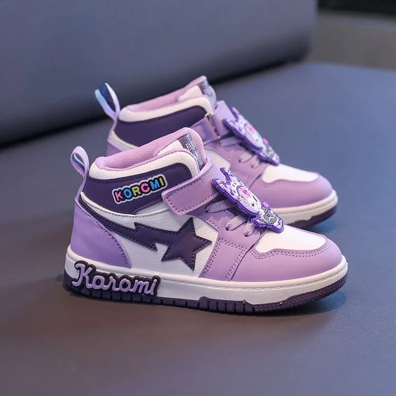 Sanrio Kuromi autumn new trendy cartoon big children cute girls sports lightweight non-slip high-top wear-resistant sneakers