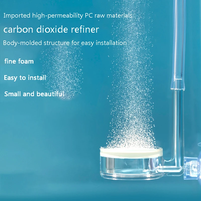 Nowy Atomizer CO2 do akwarium przezroczysty oczyszczacz dyfuzora CO2 zintegrowany materiał PC specjalnym płyta ceramiczna Atomizer CO2 do akwarium