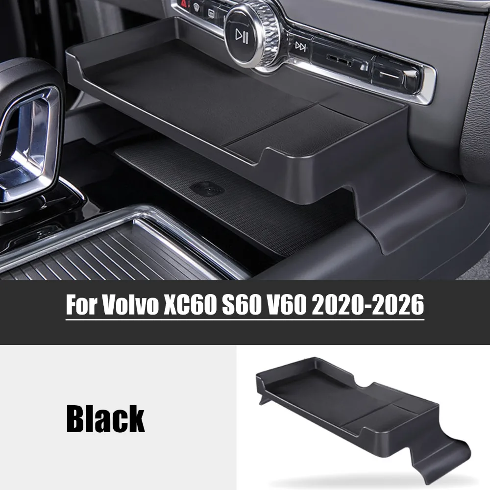 Pour Volvo XC60 S60 V60 2020-2026 LHD, boîte de rangement superposée sous l'écran, organiseur de console centrale, plateau, accessoires intérieurs