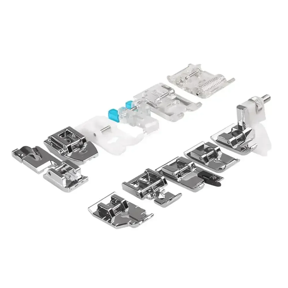 11PCS Presser Foot Kit Set Fabric Presser for Sewing Accessories Fit for Singer Brother Janome Domestic Sewing Machine Parts