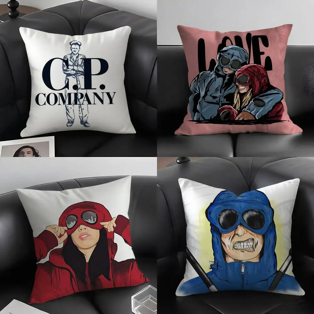 

Fashion C_C And P C_Company Pillow Case Home Dorm Chair Back Short Plush Double-sided Printing Office Nap Time Cushion Cover