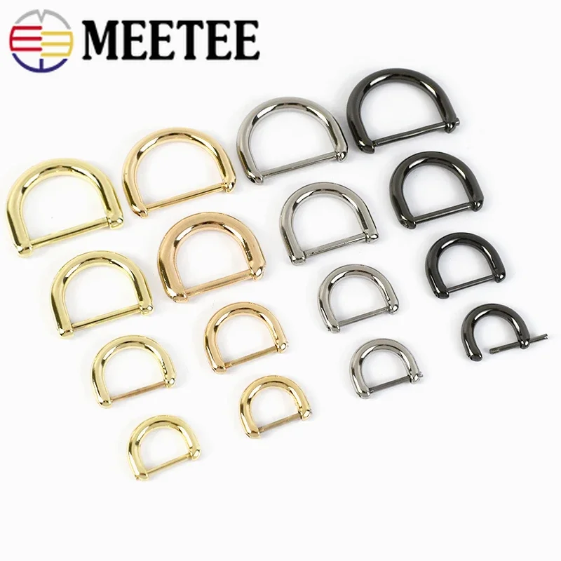 Boucles à anneau rond en métal, lot de 4/10/30 pièces de 13/16/20/25mm, fermoir à vis amovible, sacs de sangle, crochets réglables, accessoires de matériel de bricolage