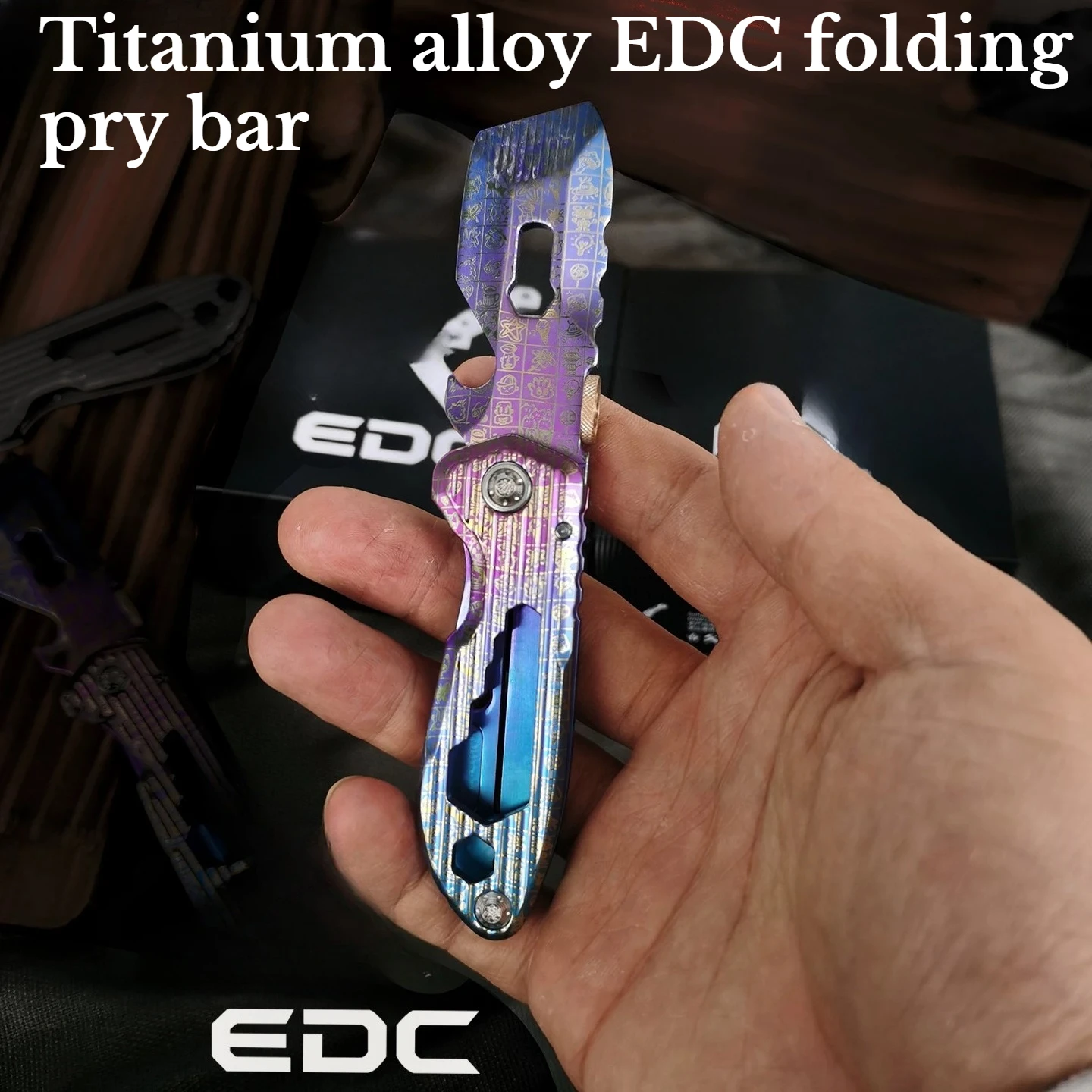 Titanium Alloy Multifunctional Folding Pry Bar EDC Bottle Opener Outdoor Portable Emergency Equipment