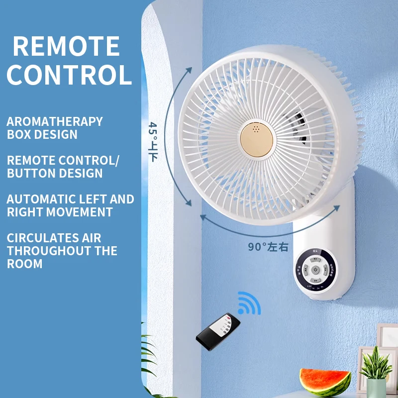 لا يوجد مثقاب مثبت على الحائط، مروحة صغيرة منزلية لتدوير الهواء للمطبخ والحمام، تركيب مجاني متأرجح #5