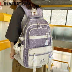 Mochila de nylon colorida para meninas adolescentes, bolsa escolar para mulheres, mochila japonesa e coreana, bolsas de estudante, mochila para laptop bonito