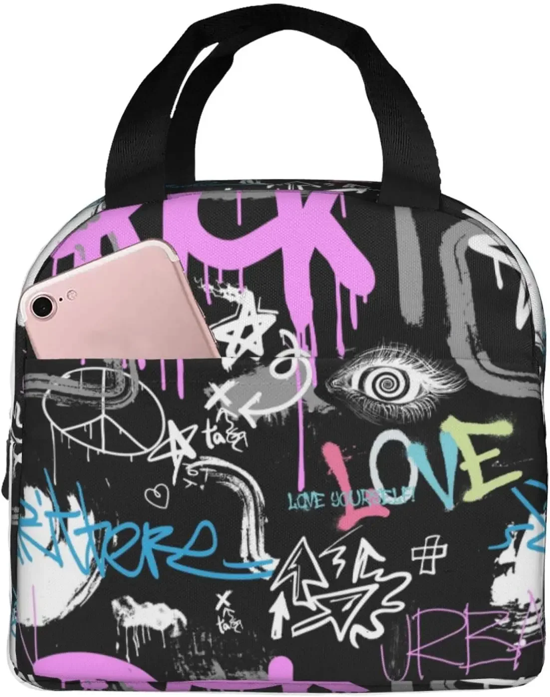 Jesus Cross Insulated Lunch Box Reusable Lunch Bag, Cooler Lunch Tote Bag for Women Men Picnic Office Work