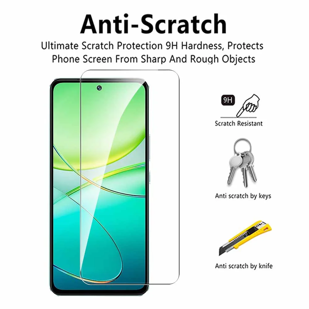 4PCS 9H Tempered Film Case For Vivo 3T 5G Screen Protector For Vivo V40 SE 3T Y200E 5G Y100 4G 2024 Safety Protective Film Cover