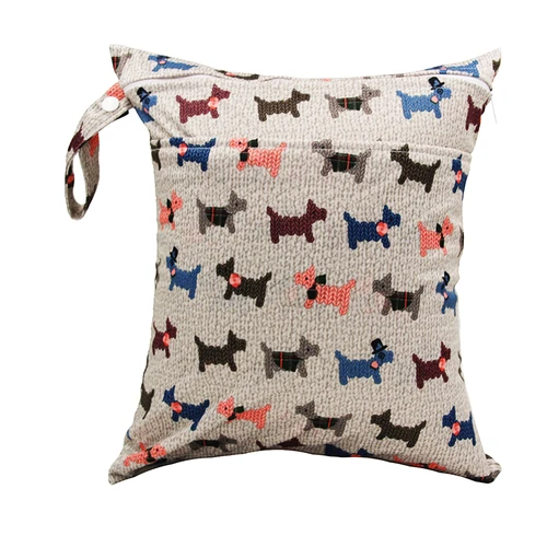 지퍼가 달린 습식 건조 가방, 아기 기저귀 가방, 기저귀 가방, 방수 재사용 가능, 세탁 가능, 1 개