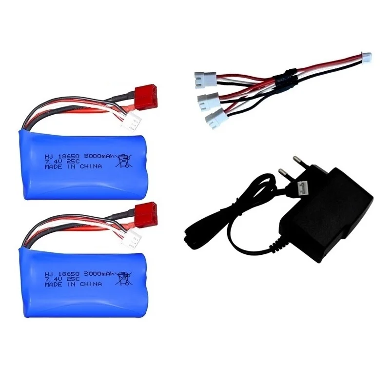 7.4V 3000mAh 18650 Li-ion Batterij voor Wltoys 10428 12428 12423 RC Auto Onderdelen 2S 7.4V Batterij Voor Wltoys 144001 124017 124019