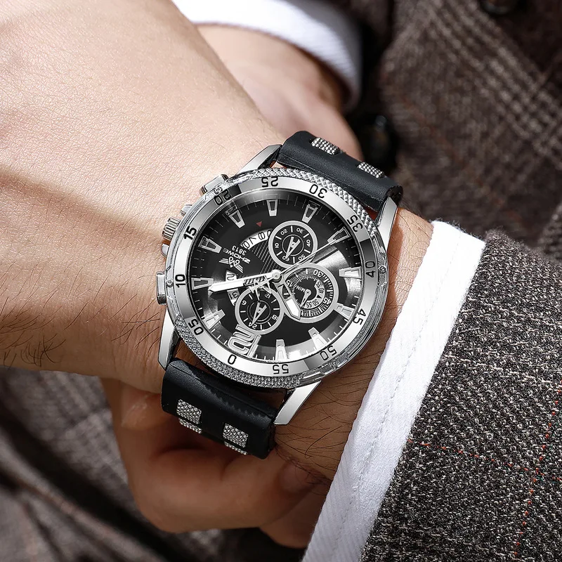 Men's Calendar Sports Silicone Wristwatch Large Dial Business Quartz Watch Male Business Watches Casual Simple Stylish Boy Gifts