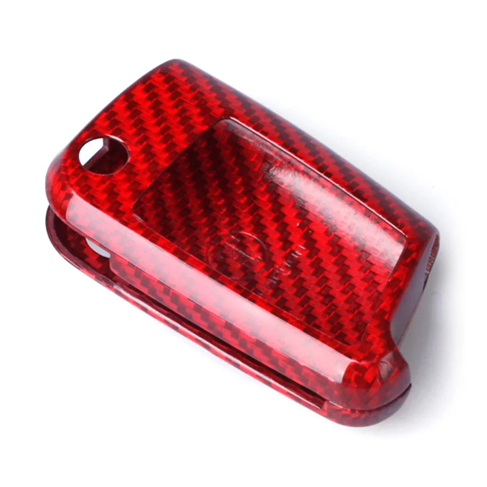 Carbon Fiber Remote Key Case Shell Cover for Volkswagen Beetle Golf Passat 2015 2016 2017 2018 Red