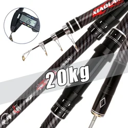 Telescopic Fishing Rod 2.4/2.7/3.0/3.6/4.2/4.5m Carbon Travel Surf Rod Spinning Power Beach River Distance Throwing Fishing Rod