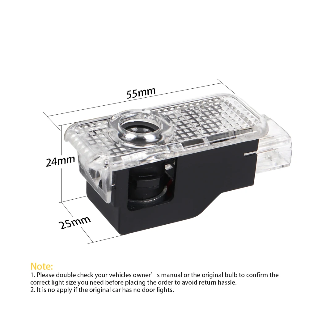 2X LED Car Door Interior Welcome Ghost Shadow Warning Light For VW Passat B5 B5.5 2000 - 2010 2009 2008 2007 Touareg 7L Phaeton view 2