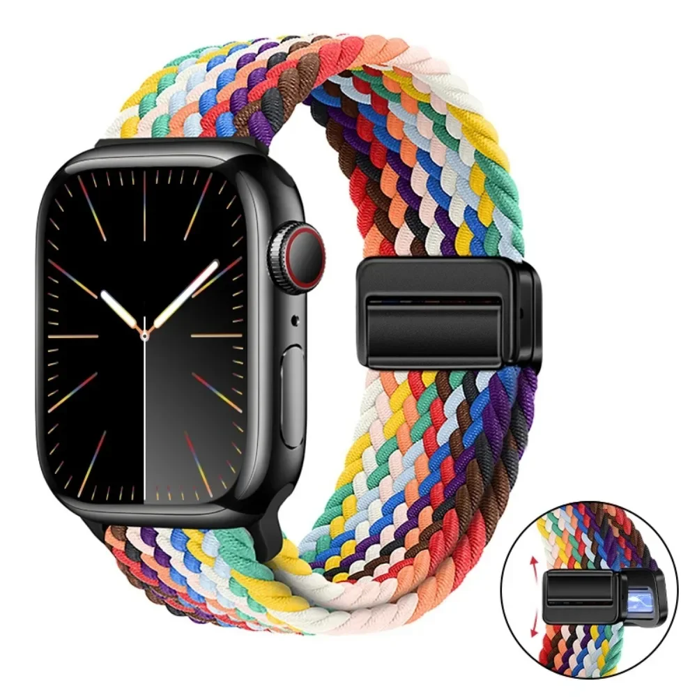 Bracelet en nylon pour Apple Watch, Bracelet pour iWatch Series 6, 5, 4, 3, SE, 10, 9, 8, 7, 46mm, 42mm, 45mm, 41mm, Ultra 2, 49mm, 44mm, 40mm