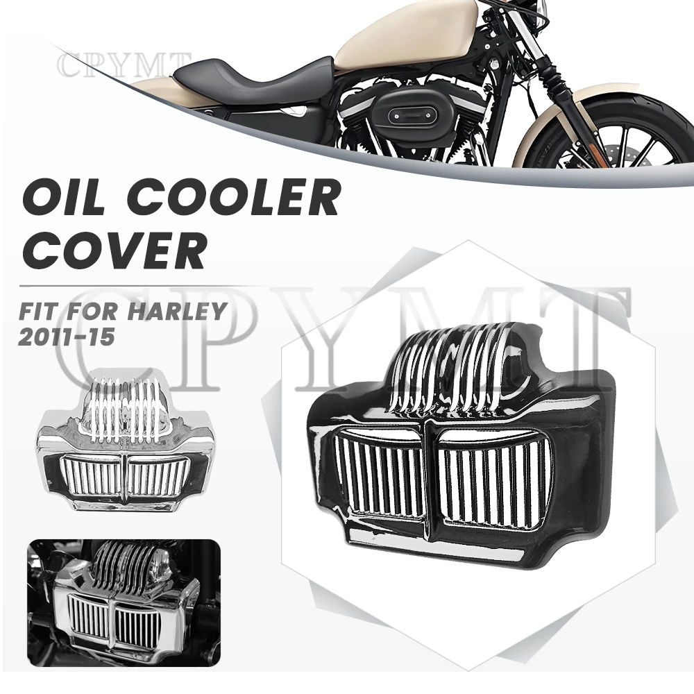 

Black/Chrome Motorcycle Oil Cooler Cover Fit For Harley Touring Road King Electra Street Glide Trike FLHT FLTR FLHX 2011-2015