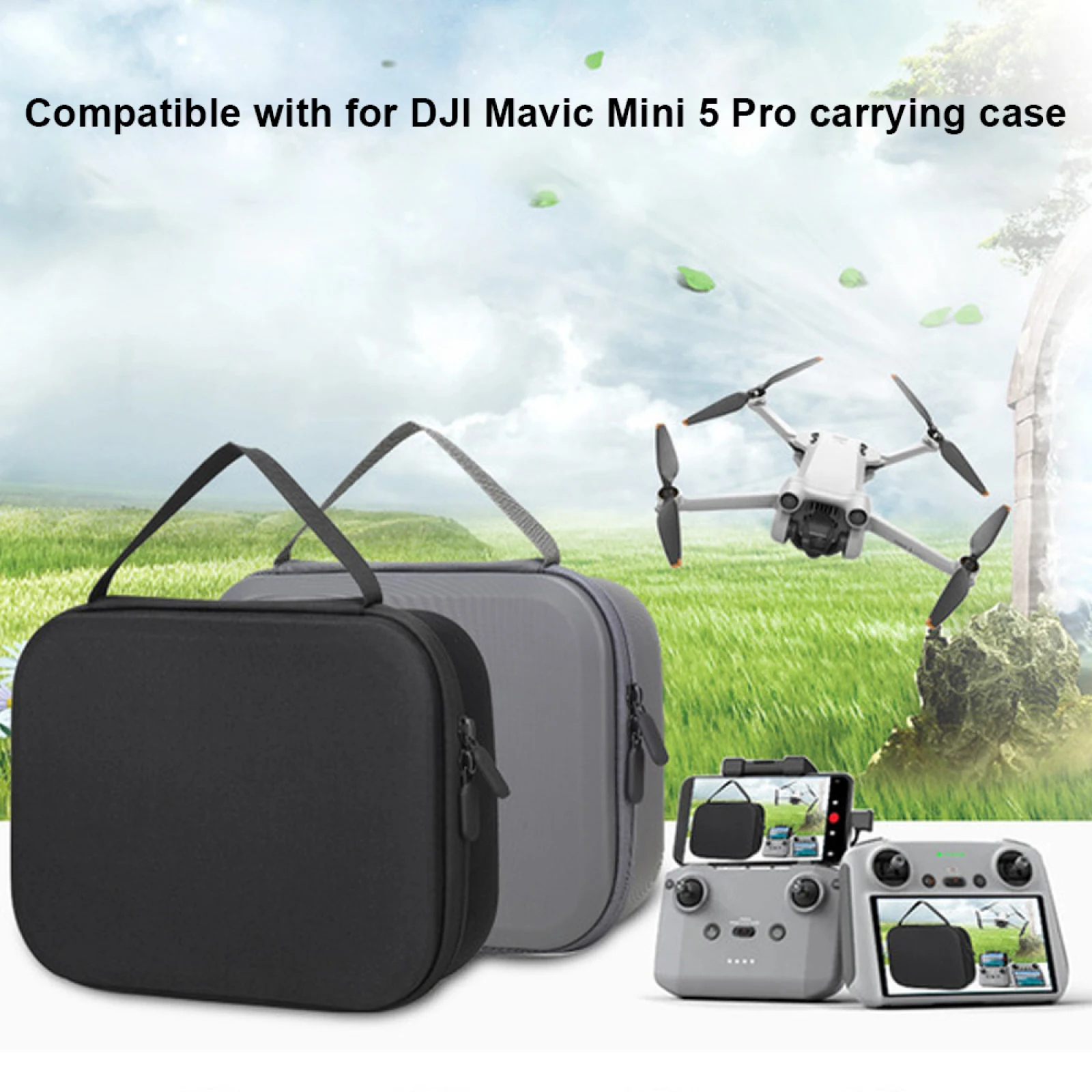 

Carrying Case for DJI Mini 5 Pro, PU Waterproof Travel Hard Case EVA Storage Bag for RC N3/RC2 Remote Controller and Accessories