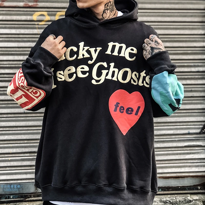 Kanye West-Sudadera con capucha para hombre y mujer, ropa de calle de gran tamaño, sudaderas con capucha de franela de Hip Hop, sudaderas con capucha Vintage Y2k, sudaderas con capucha gráficas