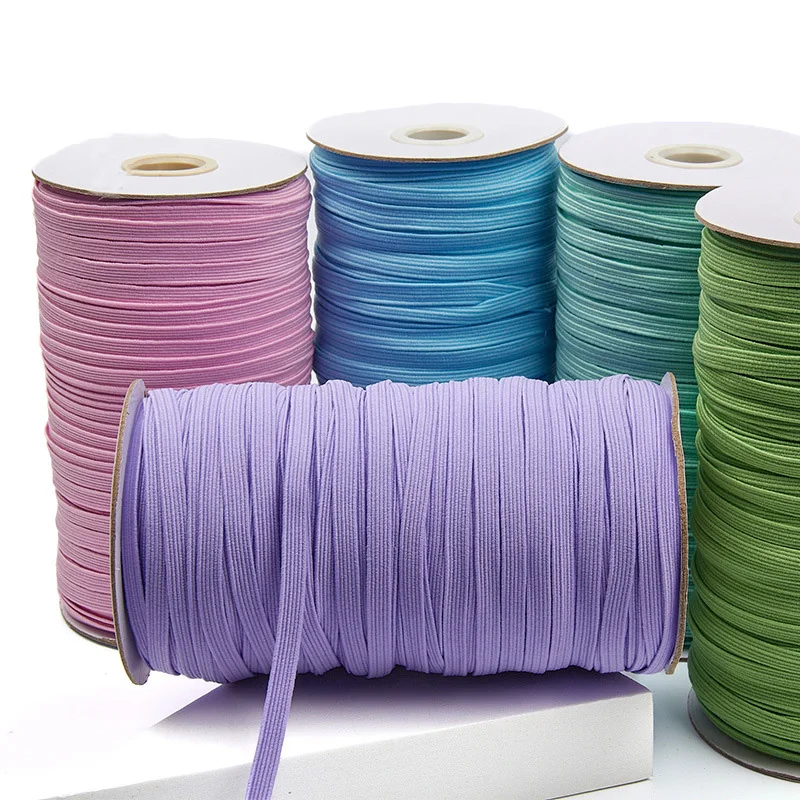 200-100yard 6mm Colorful High-elastic Elastic Bands Width Elastic Line Cord for Crafts Elastic Rope Ribbon Lace Trim Sewing DIY