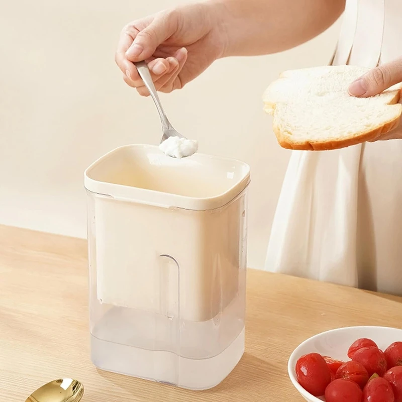 حار!! مصفاة زبادي بغطاء ، فلتر دقيق ، مؤقت للعد التنازلي ، مصفاة غربال الطعام العصير القابلة لإعادة الاستخدام