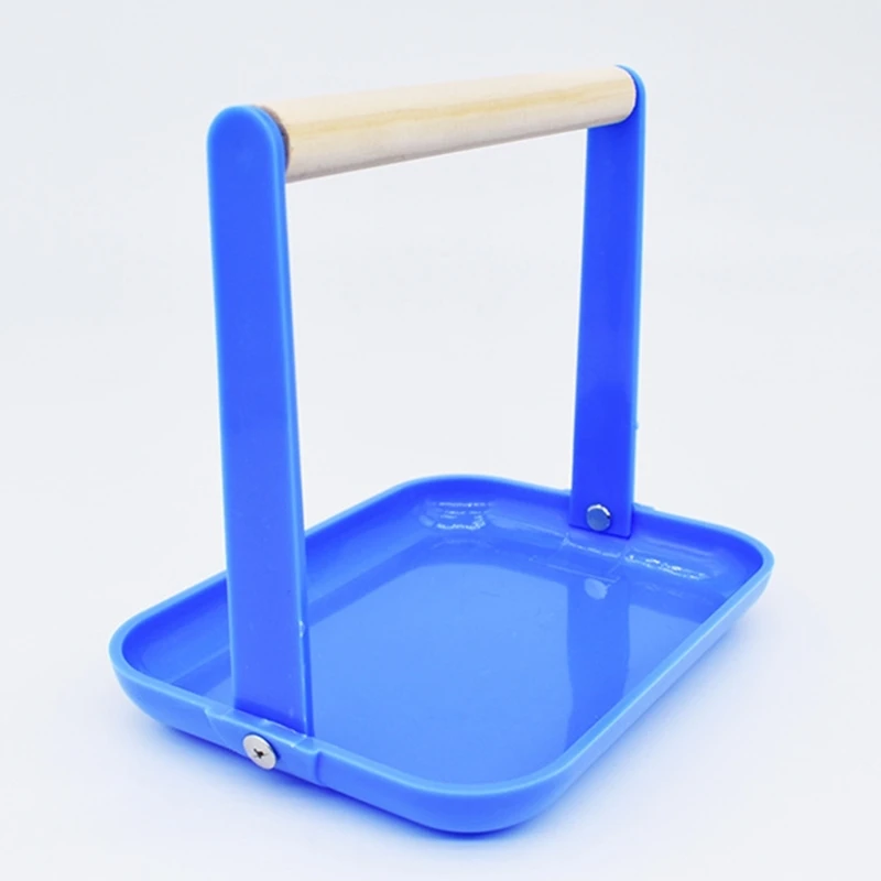 Portable Pet Parrot Playstand Parrots Bird Training Stand Bird Playstand Wood Perch Playground with Plastic Poop Tray