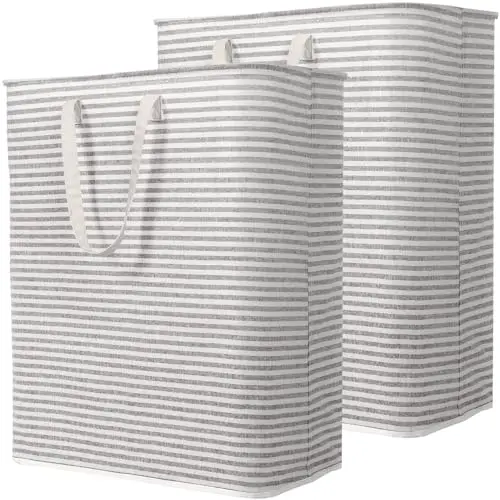 

Корзины для белья Lifewit, 2 шт., большие складные корзины для белья, отдельно стоящие водонепроницаемые корзины для одежды с удобными ручками для переноски