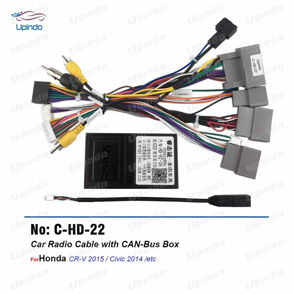 

Car Radio CANBus CD DVD Cable Android Head Unit Power Wiring Harness Socket Adapter with CAN Bus Decoder for Honda CR-V Civic