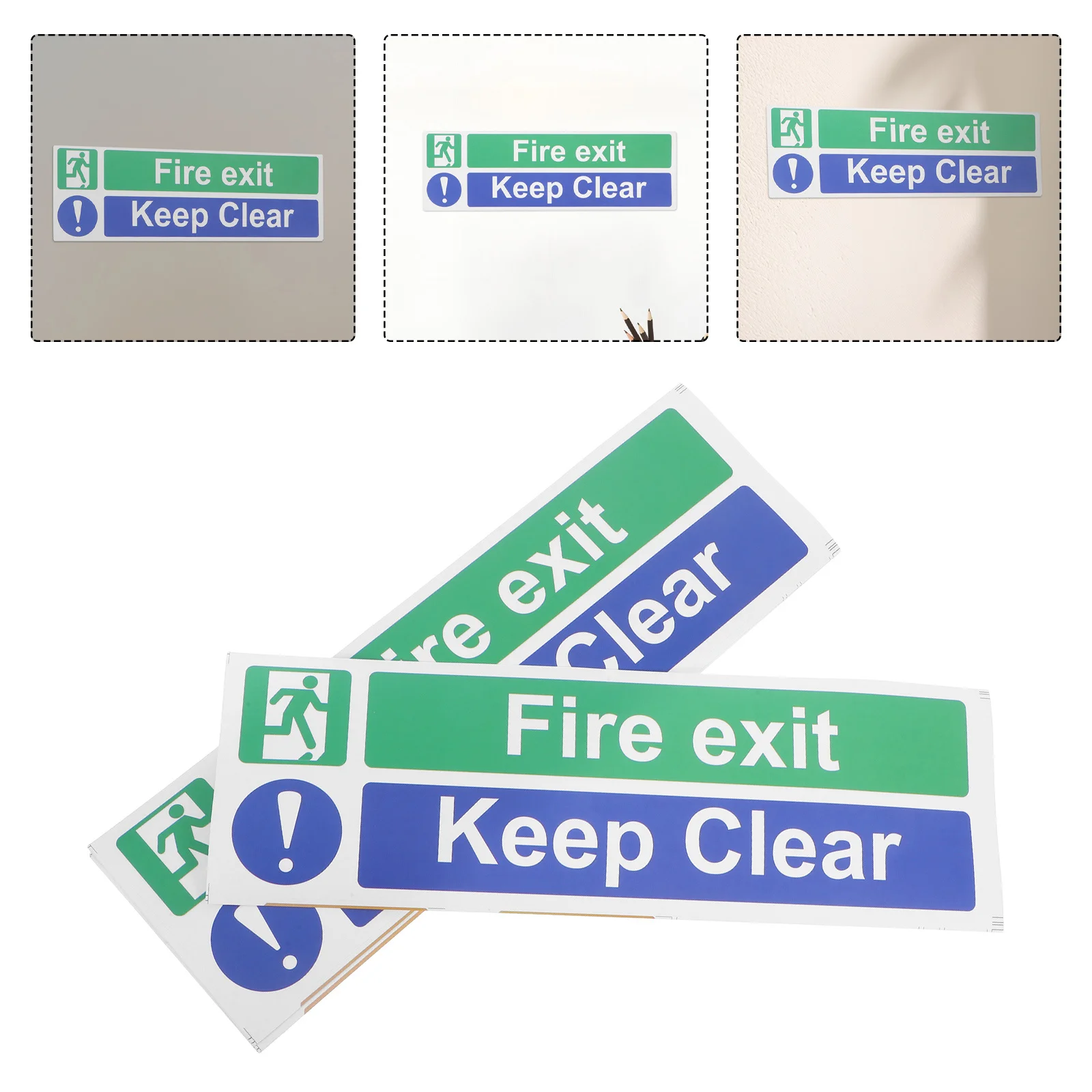 5 Pcs Exit Reminder Stickers Do Not Block Security Emergency Door Access Signs Doorway Obstruction Paper Indicators