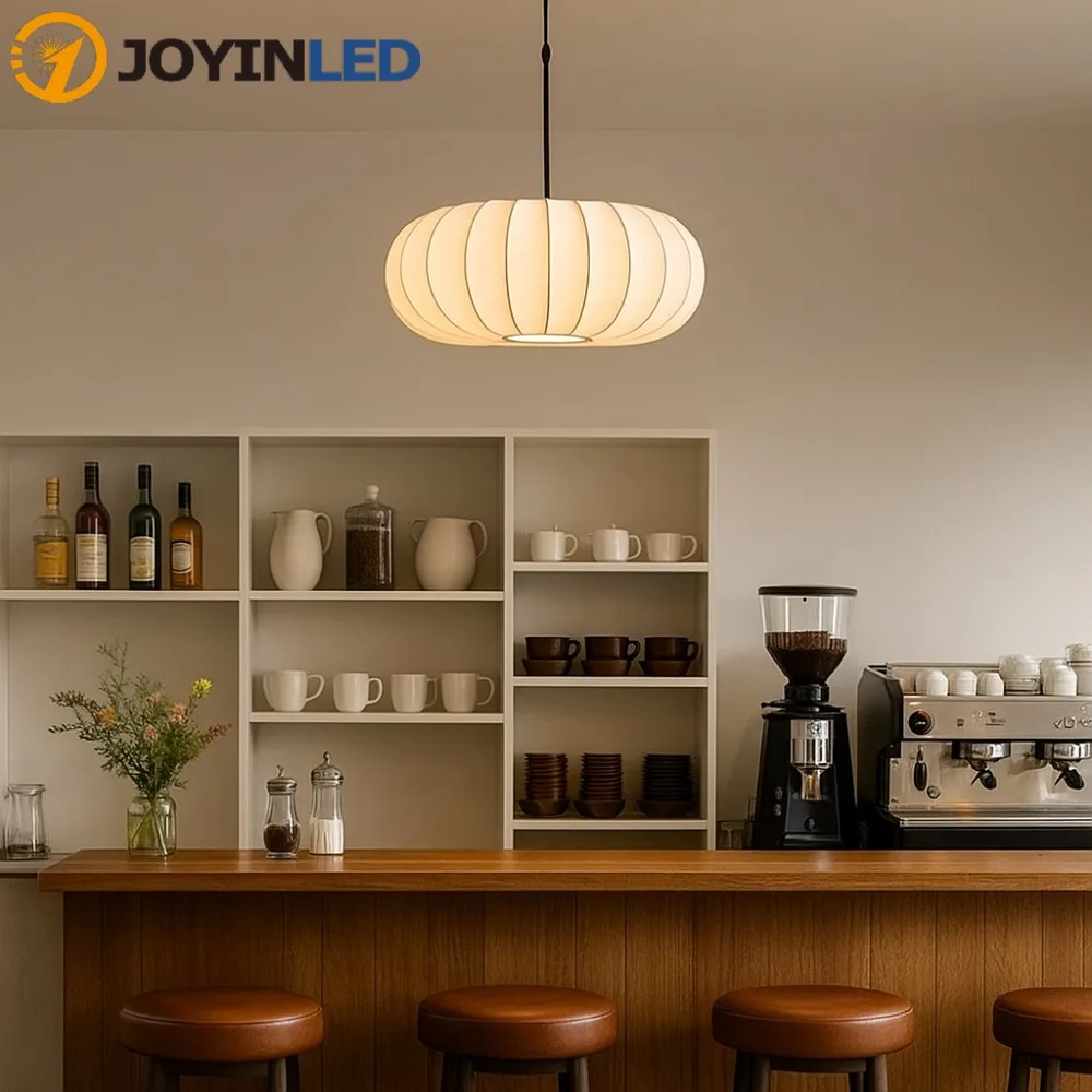 

JOYINLED Nordic LED Chandelier Modern Silk Ceiling Chandelier for Bedroom Dining Living Room Pendant Light Fixtures Lustre E27