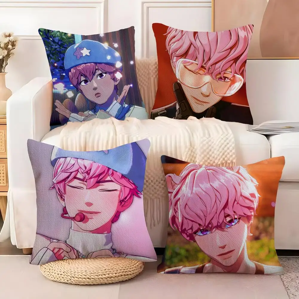 Kpop PLAVE Caligo pt Cushion Cover  Plush Fabric Soft Double Sided Print Sofa Cushion Cover Throw Pillow Covers
