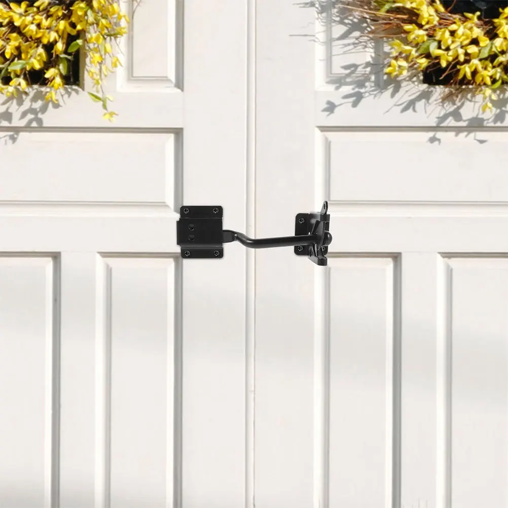 

Heavy Duty Iron Gate Latch For Outdoor Wooden Metal Gates Security Fence Lock Spring Loaded Bolt Hardware Black Self Locking