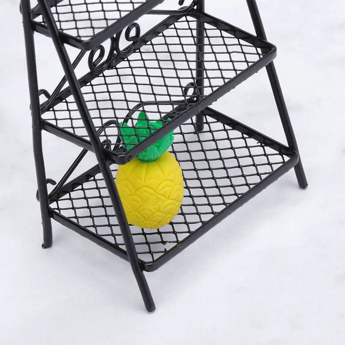 

1 шт. миниатюрная подставка для обуви в виде домика, черная металлическая прочная полка для хранения, легкое украшение для декора внутри и снаружи помещений