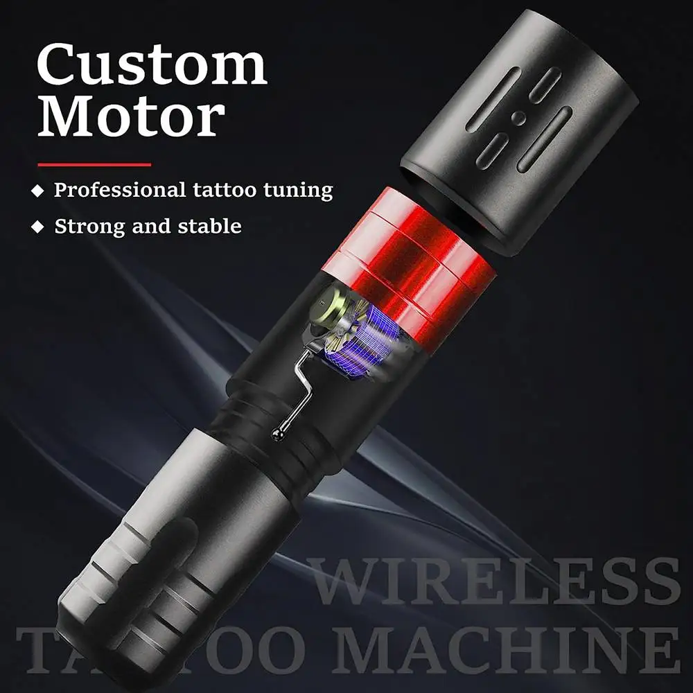 Complete Wireless Tattoo Machine Pen Kit Professional Tattoo Pen with High Capacity Battery Cartridge Needle Tattoo Accessories