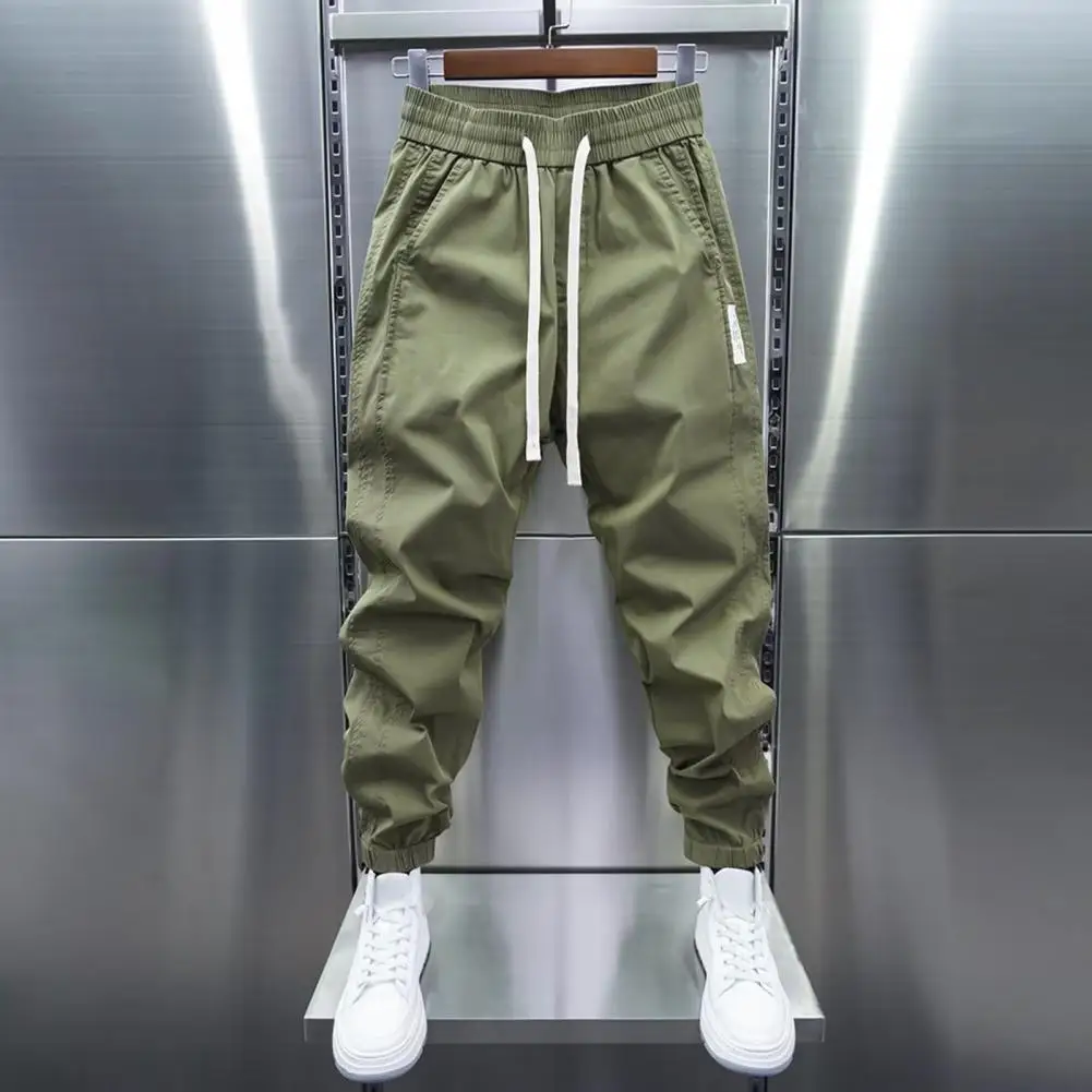 

Cargo Pants Men Workwear Trousers Drawstring Loose Pants Casual Mid-rise Harem Pants Men Joggers Hip Hop Fashion Sweatpants