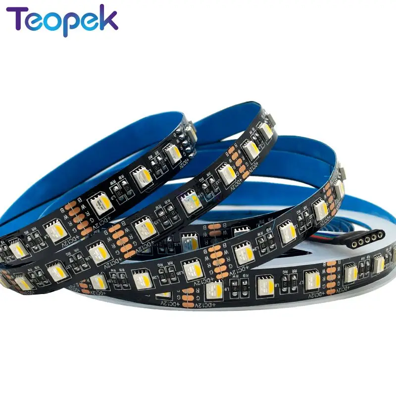 Black PCB 5050 LED Strip,DC12V,60LED/m,5m 300LED,IP20/IP65 Waterproof,RGB,White,Warm White,Red,Green,Blue RGBW RGBWW