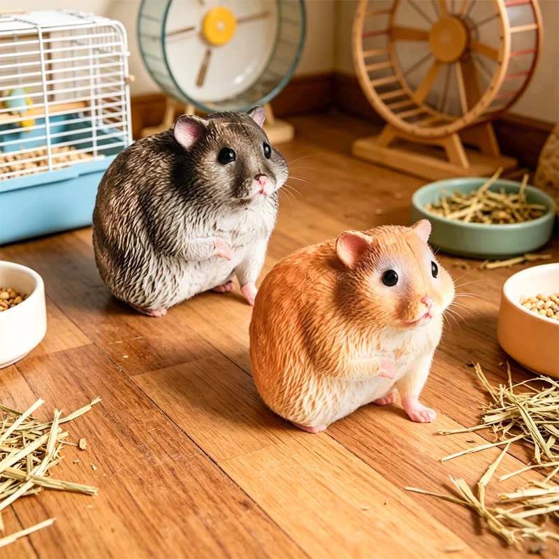 Oenux Simulation Wild Muroid Animal Squirre Mouse Sugar Glider Lmarmot Rat Chinchilla Model Action Figures Lovely PVC Kids Toy