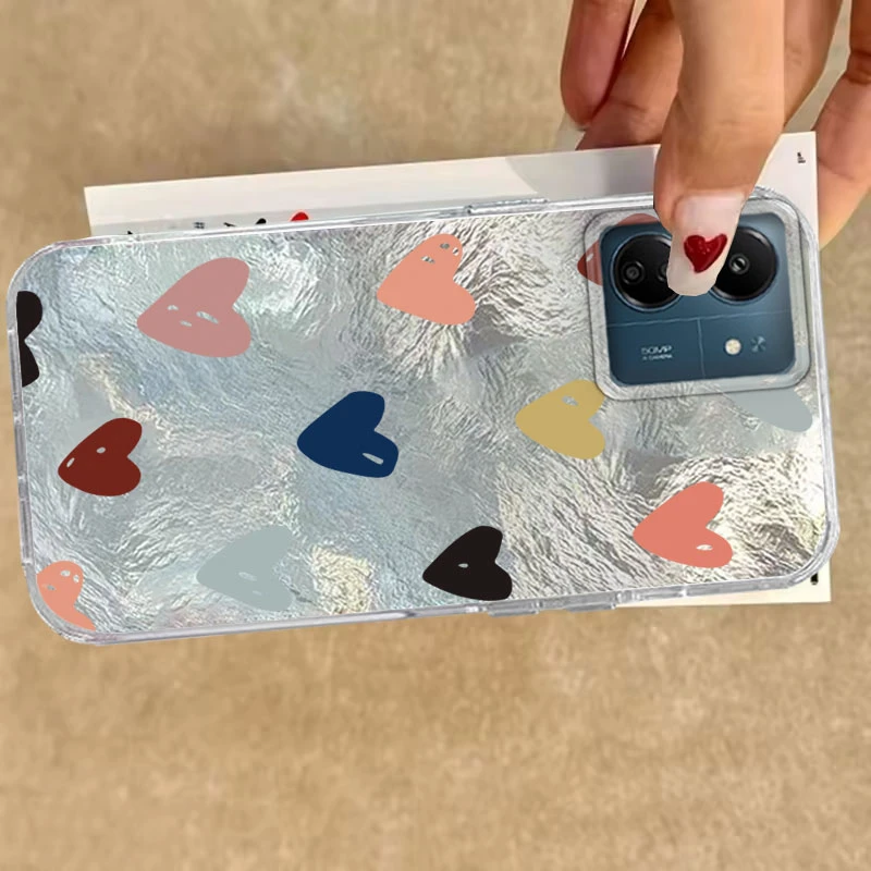 샤오미 포코 X3 X3 Pro X5 Pro X6 M6 M6 Pro M2 Pro M5S C61 C65 폰 케이스 귀여운 하트 소용돌이 패턴 심플 패션 커버