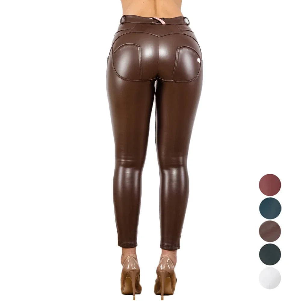 

Shascullfites Melody Patent Leather Pants Women Skinny Full Length Warm Winter Soft Middle Waisted Sports Leggings Clothing