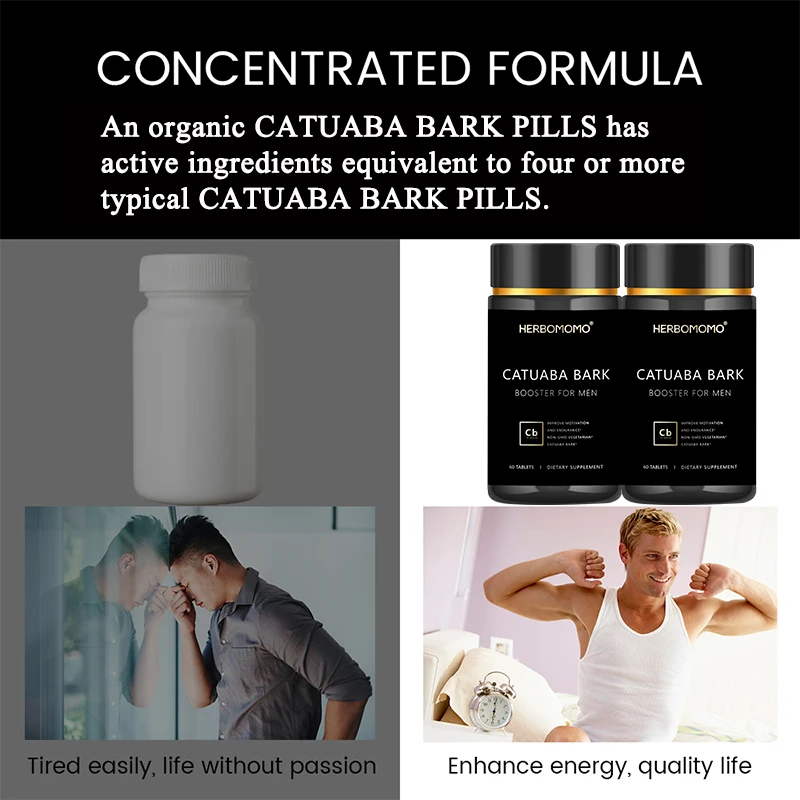 Catuaba Bark Extract Energy Supplements - Drive & Stamina - Gluten Free & Non-GMO - Vegan - For Men & Women