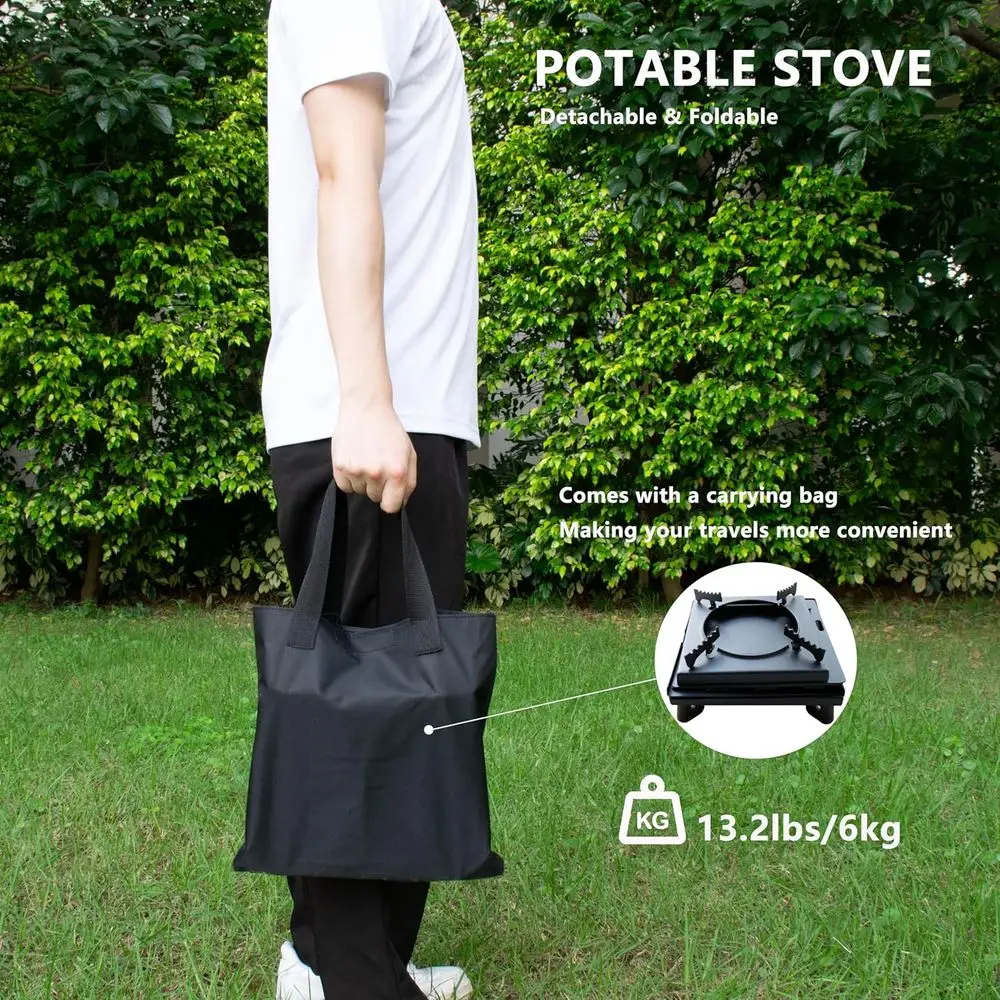 موقد خشب للتخييم، موقد حرق الخشب المحمول، حقيبة الظهر قابلة للطي خيمة التخييم الحرارة موقد صغير في الهواء الطلق مع حقيبة حمل، لشركة #3