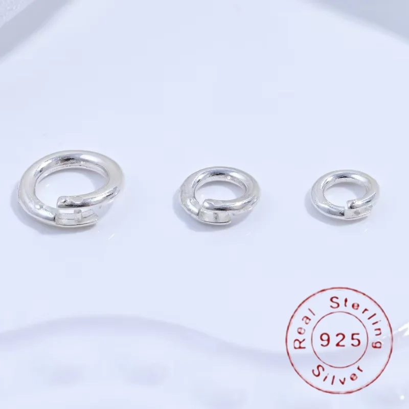 S925 sterling silver 5/6/8mm Open Ring Connection Buckle Silver Ring pendant ring DlY bracelet necklace ring SQ2