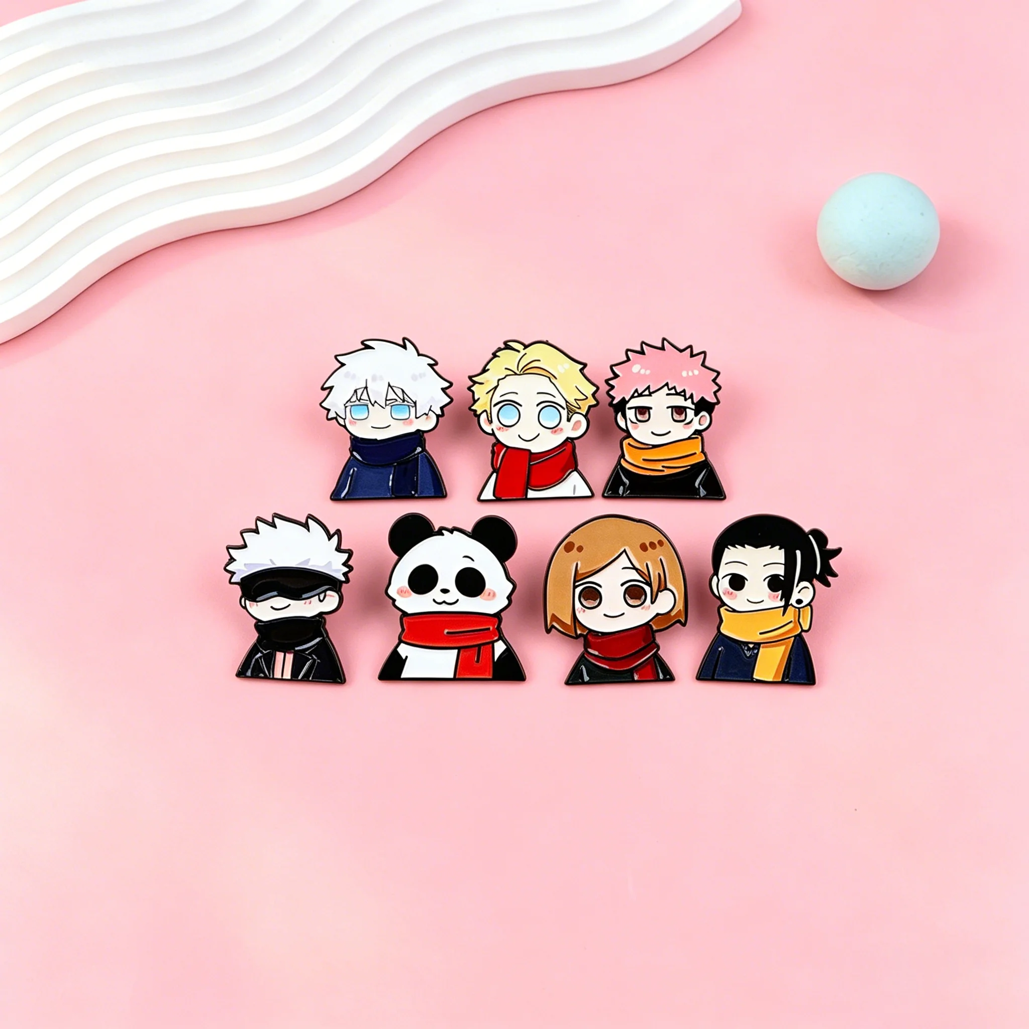 Cute Panda Enamel Pins Manga Anime Brooches Badges for Backpacks Jackets Hats Retro Collection Gifts Cosplay Accessories