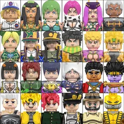 アニメのアクションフィギュア,ビルディングブロックのモデル,ジョジョの奇妙な冒険,kjo jotaro,スタープラチナ,ミニアセンブリ,wm6161