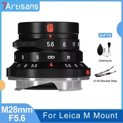 7artisans M28mm F5.6 Frull Frame Large Aperture MF Street Manual Lens for Rangefinder Leica M Mount Camera M10 M1 M2 M3 M5