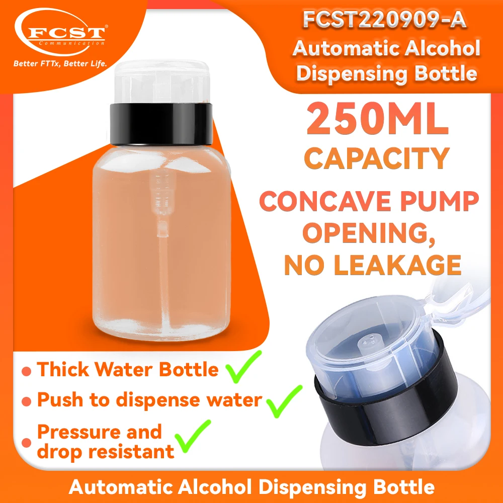 

FCST 250ml Automatic Alcohol Dispensing Bottle with Graduation Fiber Cleaning Tool Plastic